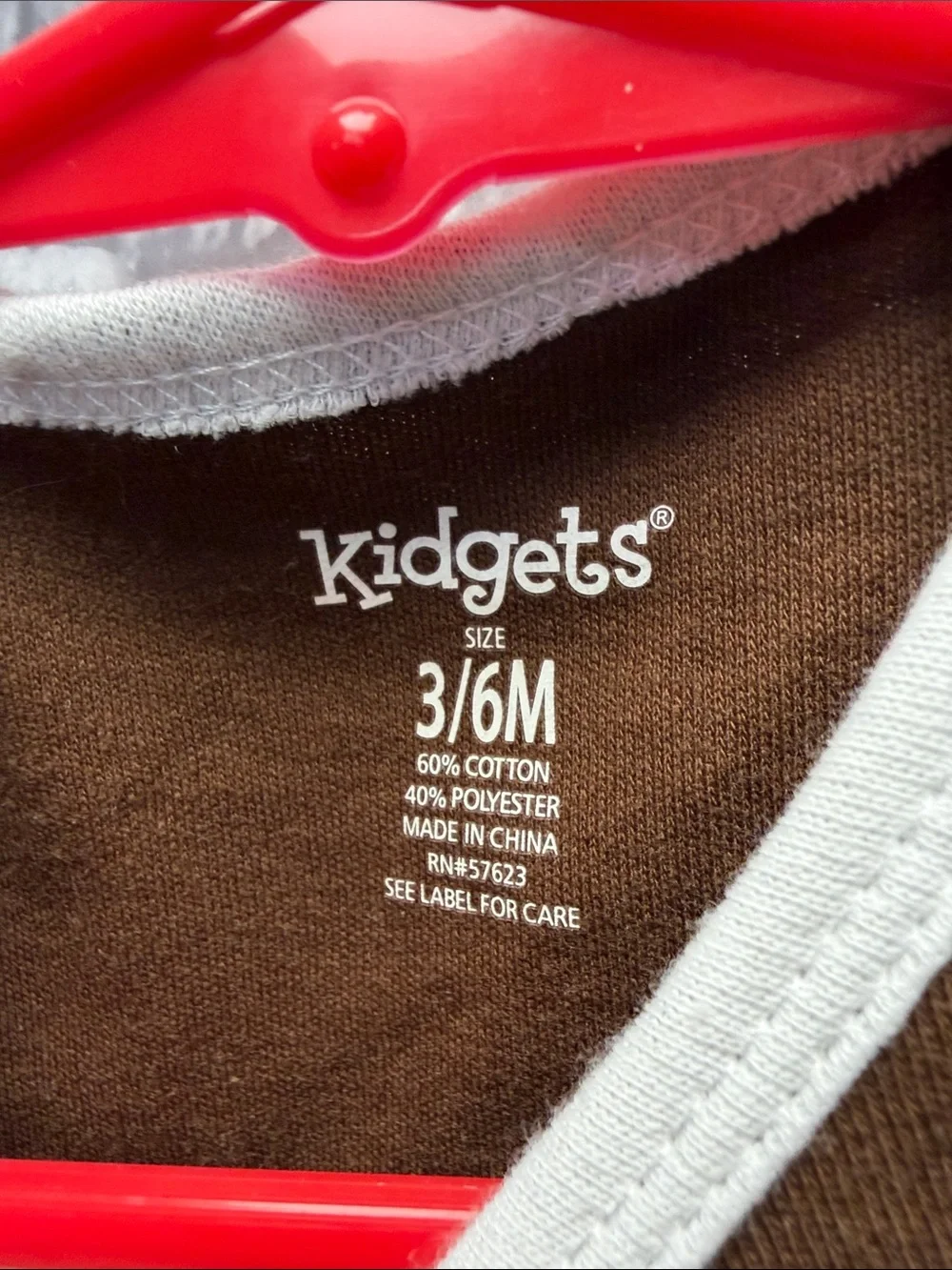 NWT Kidgets Brown and White Football Applique One-Piece
